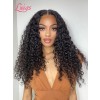 Glueless HD Dream Lace Virgin Human Hair Preplucked Afro Curly Wig With Baby Hair 360 Wig Brazilian Hair Bleached Single Knots Lwigs184