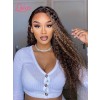 HD Lace 100% Brazilan Virgin Human Hair 13x6 Dark Brown Balayage Highlights Jerry Curly Lace Front Wig With Baby Hair Lwigs119