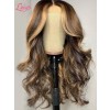 HD Lace 136 Lace Front Human Hair Wigs Bleached Knots Body Wave Ash Balayage Color Brazilian Virgin Hair Lwigs122