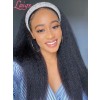 Headband Wig Kinky Straight Human Hair Wigs With Headband Brazilian Hair Yaki Full Machine Made Wig Lwigs381