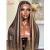 Highlight Color Silky Straight Virgin Human Hair 13*6 Lace Front Wigs Undetectable HD Lace Frontal Wig With Baby Hair Lwigs282