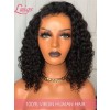 Hot Sale Elastic Band Adjustable Undetectable HD Dream Swiss Lace 13x6 Curly Short Bob Human Hair Lace Front Wig Lwigs243