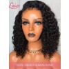 Hot Sale Elastic Band Adjustable Undetectable HD Dream Swiss Lace 13x6 Curly Short Bob Human Hair Lace Front Wig Lwigs243