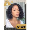 Hot Sale Elastic Band Adjustable Undetectable HD Dream Swiss Lace 13x6 Curly Short Bob Human Hair Lace Front Wig Lwigs243