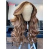 Hot Selling Lace Front Wigs Human Hair Undetectable 13*6 Best HD Lace Wig Highlight Color Body Wave Hair Styles On Sale Lwigs186