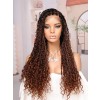 Lwigs Most-Fit Cap Ombre Brown Tiny Knots 180% Density Side Part HD Full Lace Knotless Long Braided Wig UD21