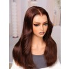Lwigs Most-Fit Cap M-Shape Pre-Plucked Realistic Hairline Brown Silky Straight 11x6 Skinlike HD Lace Frontal Wigs UD19