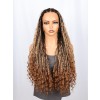 2025 Trends Pre-Braided Style Ombre Color Pre-Knotless PartingMax Glueless HD Full Lace Silky Straight Long Braided Wig Lwigs721