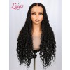 2025 Hot Sale Invisible Drawstring Cap Loose Curls Human Hair Real Skinlike HD Full Lace Knotless 26 Inches Long Braided Wig Lwigs722