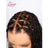 2025 Hot Sale Invisible Drawstring Cap Loose Curls Human Hair Real Skinlike HD Full Lace Knotless 26 Inches Long Braided Wig Lwigs722
