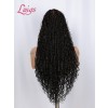 2025 New Arrivials 26 Inches Real Skinlike HD Full Lace Wigs Invisible Drawstring Cap Human Hair Knotless Braided Wig Lwigs723