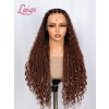 2025 Trends Beginner Friendly Pre-Braided 26 Inches Ombre Brown Color Knotless Glueless HD Full Lace Braided Wig Lwigs724