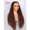 2025 Trends Beginner Friendly Pre-Braided 26 Inches Ombre Brown Color Knotless Glueless HD Full Lace Braided Wig Lwigs724