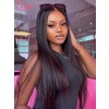 Invisible HD Lace 100% Human Hair HD Full Lace Wig Silky Straight Long Hair Natural Black Color Pre-bleached Knots Lwigs132