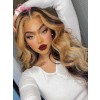 Invisible HD Lace Wig Highlight Color Glueless Wig Body Wave Style Volume Curls Brazilian Human Hair Lace Frontal Wig Lwigs402