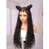Lwigs Most-Fit Cap 180% Density Invisible Drawstring Real Skinlike HD Full Lace Knotless Long Braided Wig UD03
