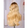 Lwigs Most-Fit Cap Ombre Blonde Color Loose Wave Glueless 11x6 Frontal Lace Wigs With Natural Hairline UD12