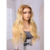 Lwigs Most-Fit Cap Ombre Blonde Color Loose Wave Glueless 11x6 Frontal Lace Wigs With Natural Hairline UD12