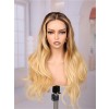 Lwigs Most-Fit Cap Ombre Blonde Color Loose Wave Glueless 11x6 Frontal Lace Wigs With Natural Hairline UD12