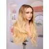 Lwigs Most-Fit Cap Ombre Blonde Color Loose Wave Glueless 11x6 Frontal Lace Wigs With Natural Hairline UD12