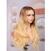Lwigs Most-Fit Cap Bleached Single Knots Ombre Blonde Highlight Loose Wave Glueless 11x6 Frontal Lace Wigs UD22