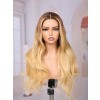 Lwigs Most-Fit Cap Bleached Single Knots Ombre Blonde Highlight Loose Wave Glueless 11x6 Frontal Lace Wigs UD22