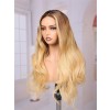 Lwigs Most-Fit Cap Ombre Blonde Color Loose Wave Glueless 11x6 Frontal Lace Wigs With Natural Hairline UD12