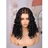 Lwigs Most-Fit Cap Knotless Natural Black Color Braided Middle Length Bob Real Skinlike HD Full Lace Wigs UD13
