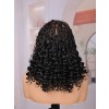 Lwigs Most-Fit Cap Knotless Natural Black Color Braided Middle Length Bob Real Skinlike HD Full Lace Wigs UD13