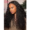 Loose Curly Virgin Human Hair Wigs For Black Women Middle Part HD Lace 13x6 Lace Front Wig Bleached knots Lwigs131