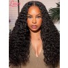 Loose Curly Virgin Human Hair Wigs For Black Women Middle Part HD Lace 13x6 Lace Front Wig Bleached knots Lwigs131