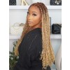 Lwigs Most-Fit Cap Ombre Blonde Color Knotless Boho Curls Braided HD Full Lace Wigs With Baby Hair UD17