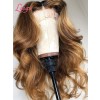 Ginger Brown Color Lace Front Wigs With Pre-plucked Hairline 100% Virgin Hair Natural Wavy Hair 6" Deep Part Ombre Wig Lwigs54
