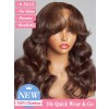 Lwigs 10s Install Brown Color Bleached Single Knots Wavy Human Hair Wear & Go Wig 5x5 Closure Glueless Lace Wigs Lwigs126
