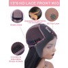Brazilian Virgin Human Hair 13x6 Kinky Yaki Undetectable HD Swiss Lace Front Wigs For Black Women Lwigs163