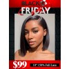 Lwigs 2024 Black Friday Sale Natural Black Color 10 Inches 150% Density Side Part Short Bob Full Lace Wig Bleached Knots RS09