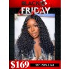 Lwigs 2024 Black Friday Sale Natural Black Color Pre-plucked Hairline 26 Inches 150% Density Kinky Curly 13x4 Lace Front Wig RS10