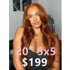 Lwigs 2025 Tax Refund Sale Body Wave Brown Color Bleached Knots 20 Inches Undetectable HD Lace 5x5 Closure Wig TAX104