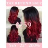 Lwigs 2025 Tax Refund Sale Pre-Plucked #1B Roots Ombre Red Color 22 Inches 200% Density Body Wave 5x5 Lace Closure Wig US01