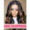Lwigs 2025 Valentine's Day Sale 48H Shipping Ombre Highlight Color 22 Inches 150% Density Wavy 13x6 HD Lace Front Wig NY04