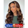 Lwigs Add Length Not Add Price Sale Ombre Brown Color With Highlights 18 inch & 20 Inch Wavy 13x6 Lace Front Wigs AD04