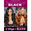 Lwigs Black Friday Special Offer Group Sale Pay 1 Get 2 Bleached Knots Natural & Ombre Color Body Wave Closure Wigs BZH01
