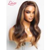 Lwigs Breathable Cap Brown Ombre Color With Highlights Wavy 7x6 Glueless Lace Wig LWX04