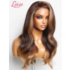 Lwigs Breathable Cap Brown Ombre Color With Highlights Wavy 8x6 Glueless Lace Wig LWX04