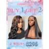 Lwigs Buy 1 Get 2 Happy Mother's Day Combo Deal 18 Inches Bleached Knots Human Hair Brazilian HD Lace 4*4 Closure Wigs CS02