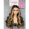 Lwigs Custom Wig Film HD Lace 20 Inches China Virgin Human Hair Body Wave 180% Density Ombre Highlight Color 13x6 Frontal Wig Custom08
