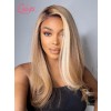 Lwigs Custom Wig Units Ash Blonde Highlight Human Hair 100% Handmade New Style Bleached Knots Lace Wig Custom04