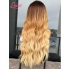 Lwigs Custom Wig Units Bleached Knots Ombre Color Human Virgin Hair Pre-plucked Hairline 40 Inches Body Wave Lace Wig Custom05
