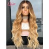 Lwigs Custom Wig Units Bleached Knots Ombre Color Human Virgin Hair Pre-plucked Hairline 40 Inches Body Wave Lace Wig Custom05