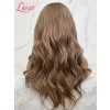 Lwigs Custom Wig Units Brown Color With Blonde Highlights Layered Bangs Human Hair Customized Full Lace Wig Custom02